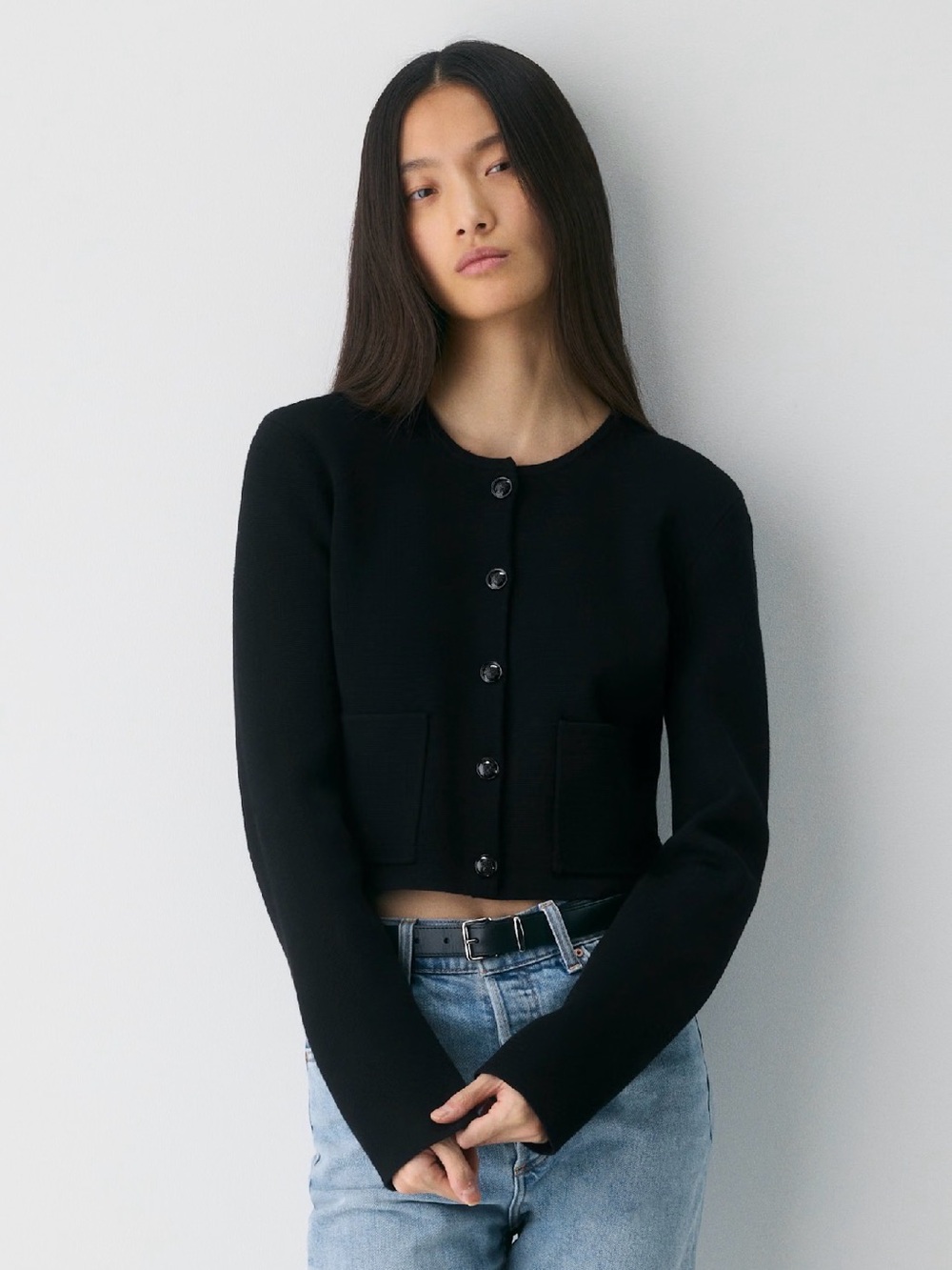 Aritzia babaton notable cardigan wonder yarn black XS